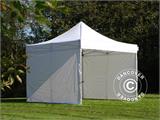 Faltzelt FleXtents PRO Steel 4x4m Weiß, Flammenhemmend, mit 4 Seitenwänden