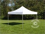 Vouwtent/Easy up tent FleXtents PRO Steel 4x4m Wit, Vlamvertragende, inkl. 4 Zijwanden