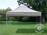 Faltzelt FleXtents PRO Steel 4x6m Latte, mit 8 Seitenwänden