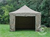 Vouwtent/Easy up tent FleXtents PRO Steel 4x6m Camouflage/Militair, inkl. 8 Zijwanden