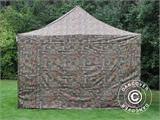 Pop up gazebo FleXtents PRO Steel 4x6 m Camouflage/Military, incl. 8 sidewalls