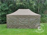 Faltzelt FleXtents PRO Steel 4x6m Camouflage, mit 8 Seitenwänden