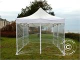 Vouwtent/Easy up tent FleXtents PRO Steel 4x6m Doorzichtig, inkl. 8 Zijwanden