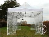 Prekybinė palapinė FleXtents PRO Steel 4x6m Permatoma, įsk. 8 šonines sienas