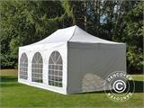 Tente Pliante FleXtents PRO Steel Vintage Style 4x6m Blanc, avec 8 cotés