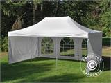 Tente Pliante FleXtents PRO Steel Vintage Style 4x6m Blanc, avec 8 cotés