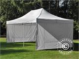 Tente Pliante FleXtents PRO Steel Vintage Style 4x6m Blanc, avec 8 cotés