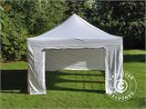 Tente Pliante FleXtents PRO Steel Vintage Style 4x6m Blanc, avec 8 cotés