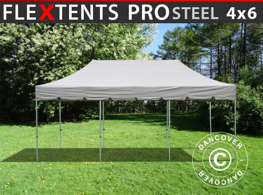 Tente pliante FleXtents PRO Steel "Peaked" 4x6m Latte