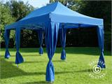 Tente pliante FleXtents PRO Steel 3x6m Bleu, incl. 6 rideaux decoratifs