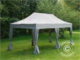 Vouwtent/Easy up tent FleXtents PRO Steel 3x6m Latte, incl. 6 decoratieve gordijnen