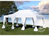 Tente Pliante FleXtents PRO Steel 4x6m Blanc, avec 8 rideaux décoratifs