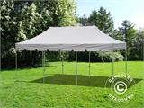 Gazebo pieghevole FleXtents PRO Steel "Peaked" 4x6m Latte, incl. 8 tendaggi decorativi