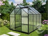 Serre en polycarbonate, 4,75m², 1,9x2,5x2,07m, Noir