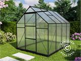 Serre en polycarbonate, 4,75m², 1,9x2,5x2,07m, Noir