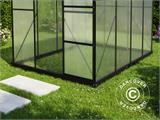 Serre en polycarbonate, 4,75m², 1,9x2,5x2,07m, Noir