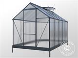 Invernadero de Policarbonato 5,89m², 1,9x3,1x2,05m con base, Negro