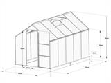 Invernadero de Policarbonato 5,89m², 1,9x3,1x2,05m con base, Negro