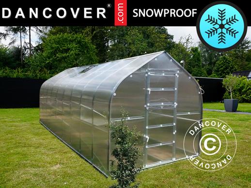 Greenhouse polycarbonate TITAN Dome 320, 25 m², 2.5x10 m, Silver