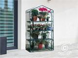 Polytunnel greenhouse w/4 shelves, 0.5x0.9x1.63 m, 0.45 m², Green/Transparent