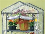 Polytunnel greenhouse w/4 shelves, 0.5x0.7x1.58 m, 0.35 m², Grey/Transparent