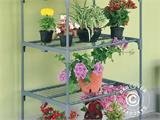 Polytunnel greenhouse w/4 shelves, 0.5x0.7x1.58 m, 0.35 m², Grey/Transparent