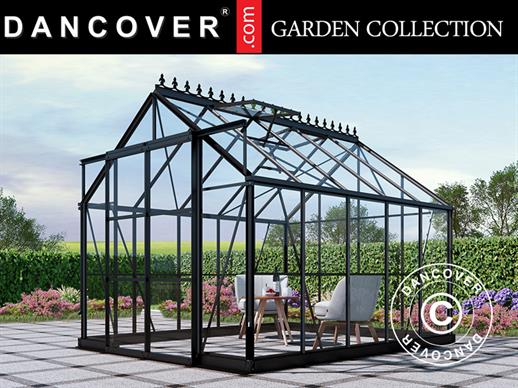 Greenhouse glass 2.44x3.08x2.34 m w/base and cresting, 7.51 m², Black