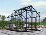 Greenhouse glass 2.44x3.08x2.34 m w/base and cresting, 7.51 m², Black