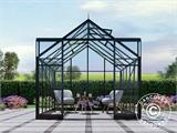 Greenhouse glass 2.44x3.08x2.34 m w/base and cresting, 7.51 m², Black