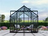 Greenhouse glass 2.44x3.08x2.34 m w/base and cresting, 7.51 m², Black