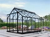 Greenhouse glass 2.44x3.68x2.34 m w/base and cresting, 8.97 m², Black