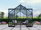 Greenhouse glass 2.44x3.68x2.34 m w/base and cresting, 8.97 m², Black