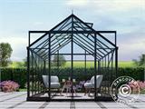 Greenhouse glass 2.44x3.68x2.34 m w/base and cresting, 8.97 m², Black