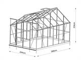 Greenhouse glass 2.44x3.68x2.34 m w/base and cresting, 8.97 m², Black