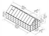 Greenhouse polycarbonate Balance 14.81 m², Palram/Canopia, 2.44x6.07x2.29 m, Silver