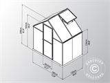 Greenhouse polycarbonate 2.3 m², Palram/Canopia, 1.85x1.26x2.08 m, Silver