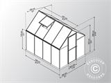 Greenhouse polycarbonate 4.6 m², Palram/Canopia, 1.85x2.47x2.08 m, Grey