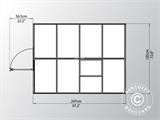 Greenhouse polycarbonate 4.6 m², Palram/Canopia, 1.85x2.47x2.08 m, Green