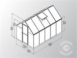 Greenhouse polycarbonate 5.7 m², Palram/Canopia, 1.85x3.06x2.08 m, Green