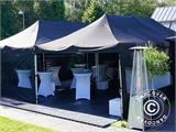 Tente pliante FleXtents PRO 4x4m Noir, avec 4 cotés