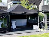 Tente pliante FleXtents PRO 4x4m Noir, avec 4 cotés