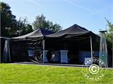 Tente pliante FleXtents PRO 4x4m Noir, avec 4 cotés