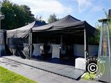 Tente pliante FleXtents PRO 4x4m Noir, avec 4 cotés