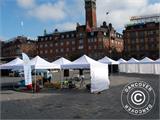 Pop up gazebo FleXtents® Steel 12x6 m White, incl. 8 sidewalls