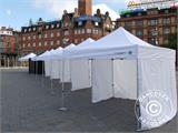 Pop up gazebo FleXtents® Steel 12x6 m White, incl. 8 sidewalls