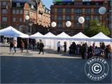 Pop up gazebo FleXtents® Steel 12x6 m White, incl. 8 sidewalls