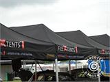 Pop up gazebo FleXtents Xtreme 50 3x3 m Black, incl. 4 sidewalls