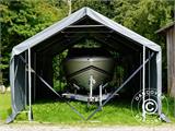 Storage shelter PRO 7x14x3.8 m PVC w/skylight, Grey