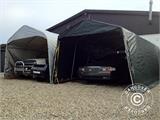 Aufblasbare Garage 3x6m, PVC, schwarz/durchsichtig mit Luftgebläse