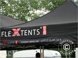 Faltzelt FleXtent PRO 3x3m Schwarz, mit 4 Seitenwänden